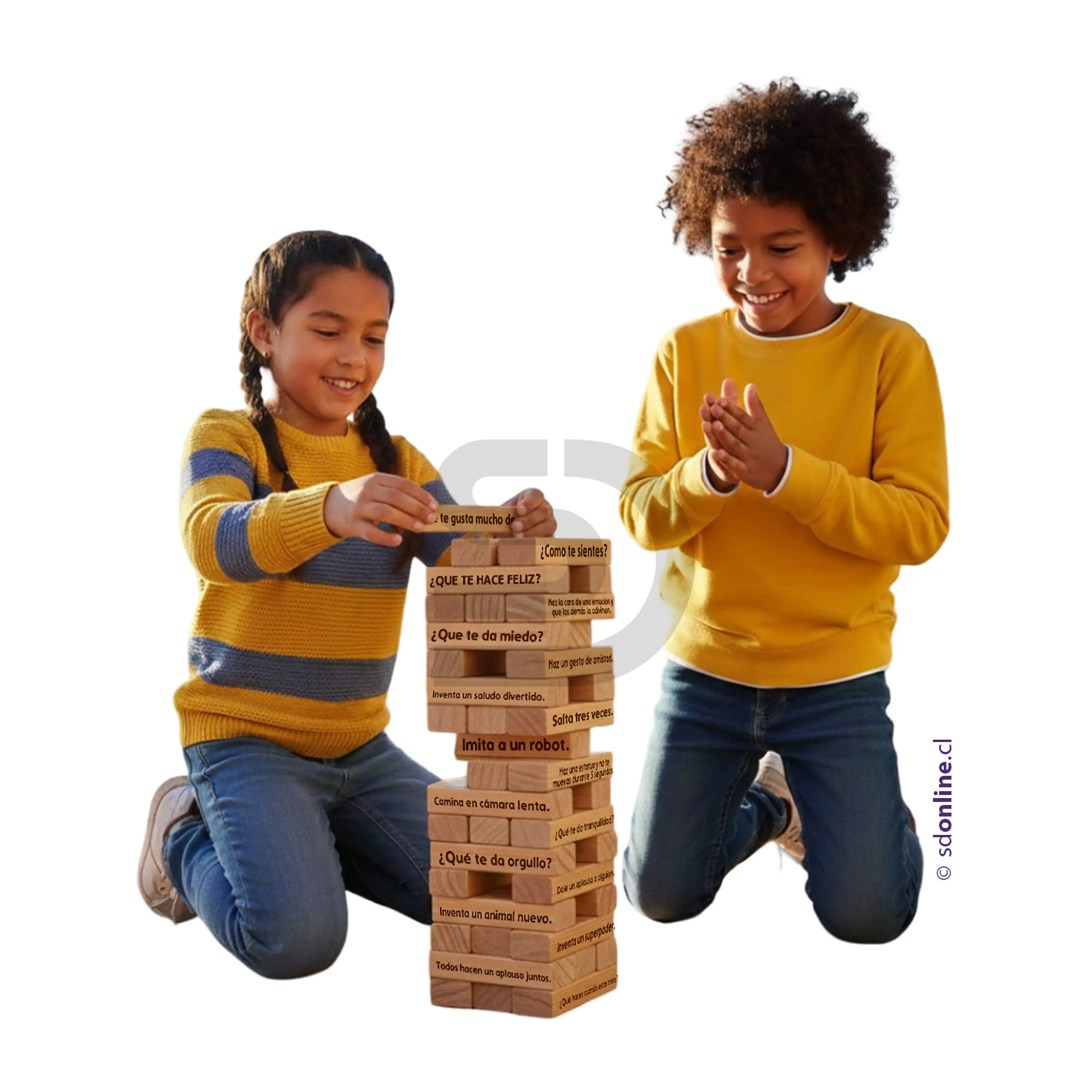Jenga gigante emocional 45 frases - Nivel 1 – Niños 2