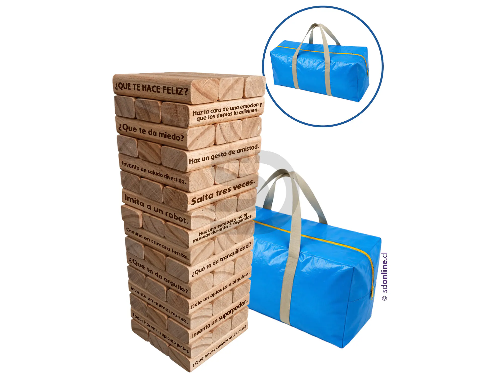 Jenga gigante emocional 45 frases - Nivel 1 – Niños 3