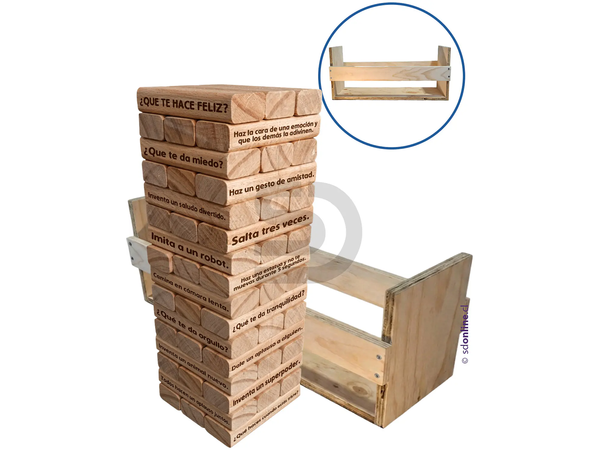 Jenga gigante emocional 45 frases - Nivel 1 – Niños 4