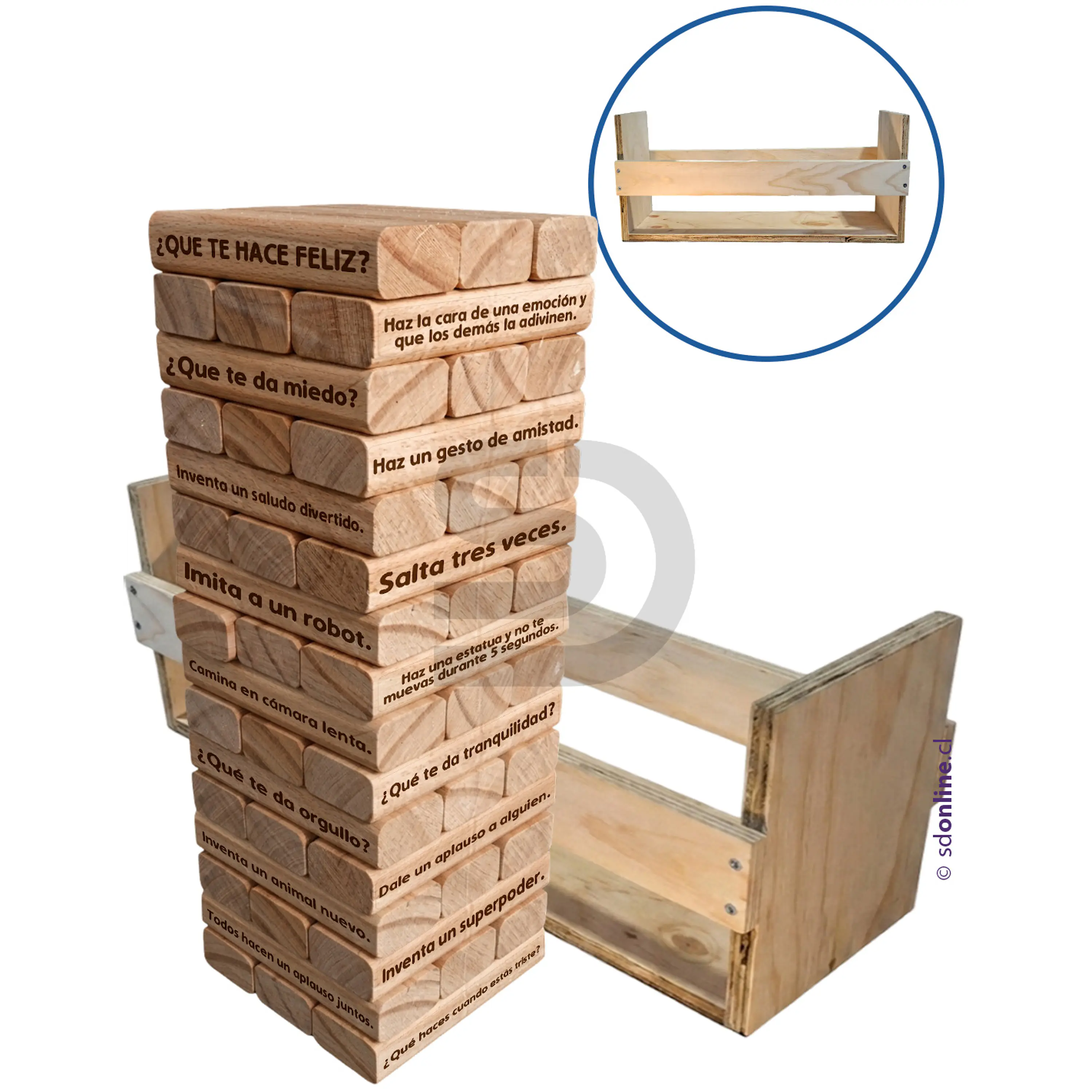 Jenga gigante emocional 45 frases - Nivel 1 – Niños 4