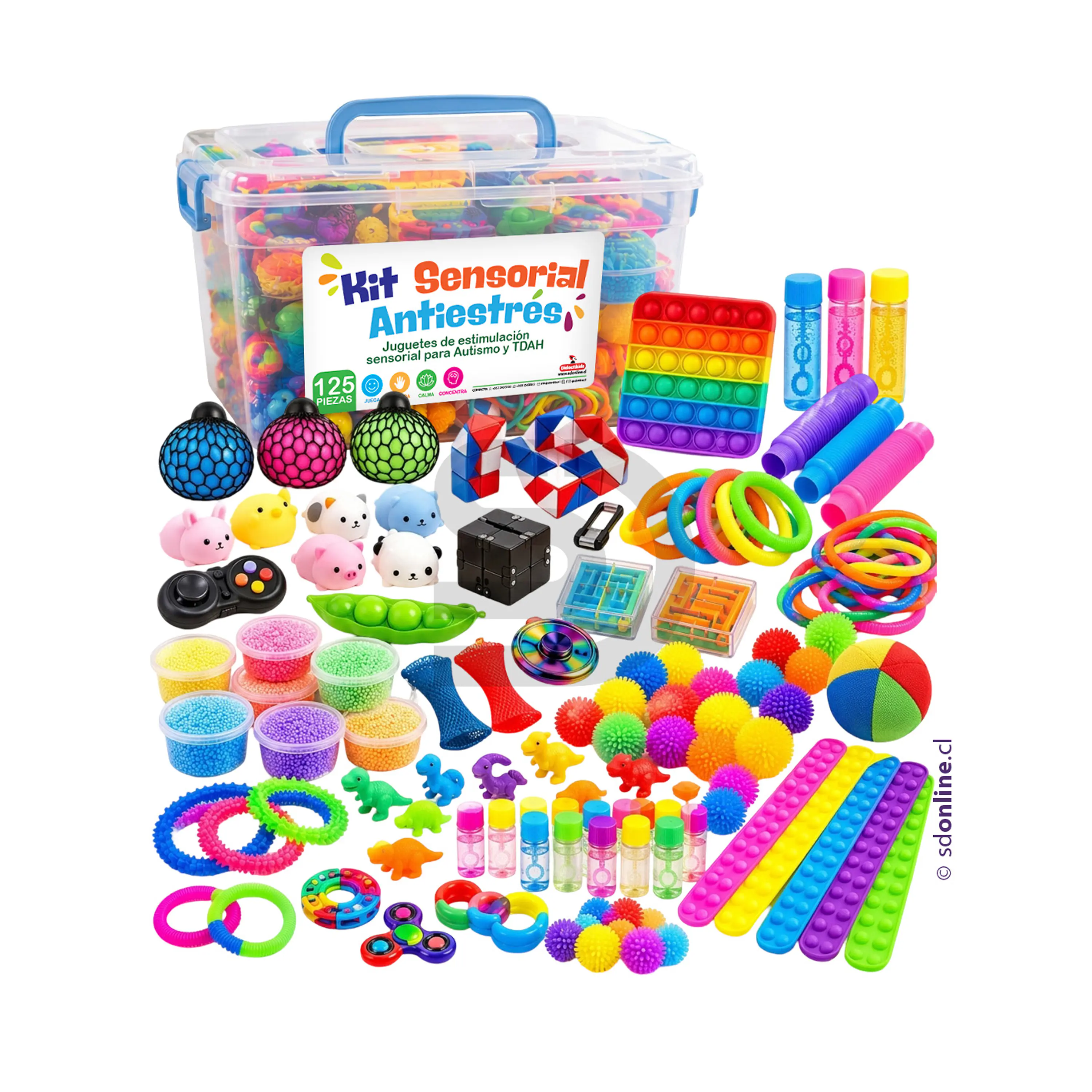 Kit 125 juguetes de estimulación sensorial para autismo y TDAH 1