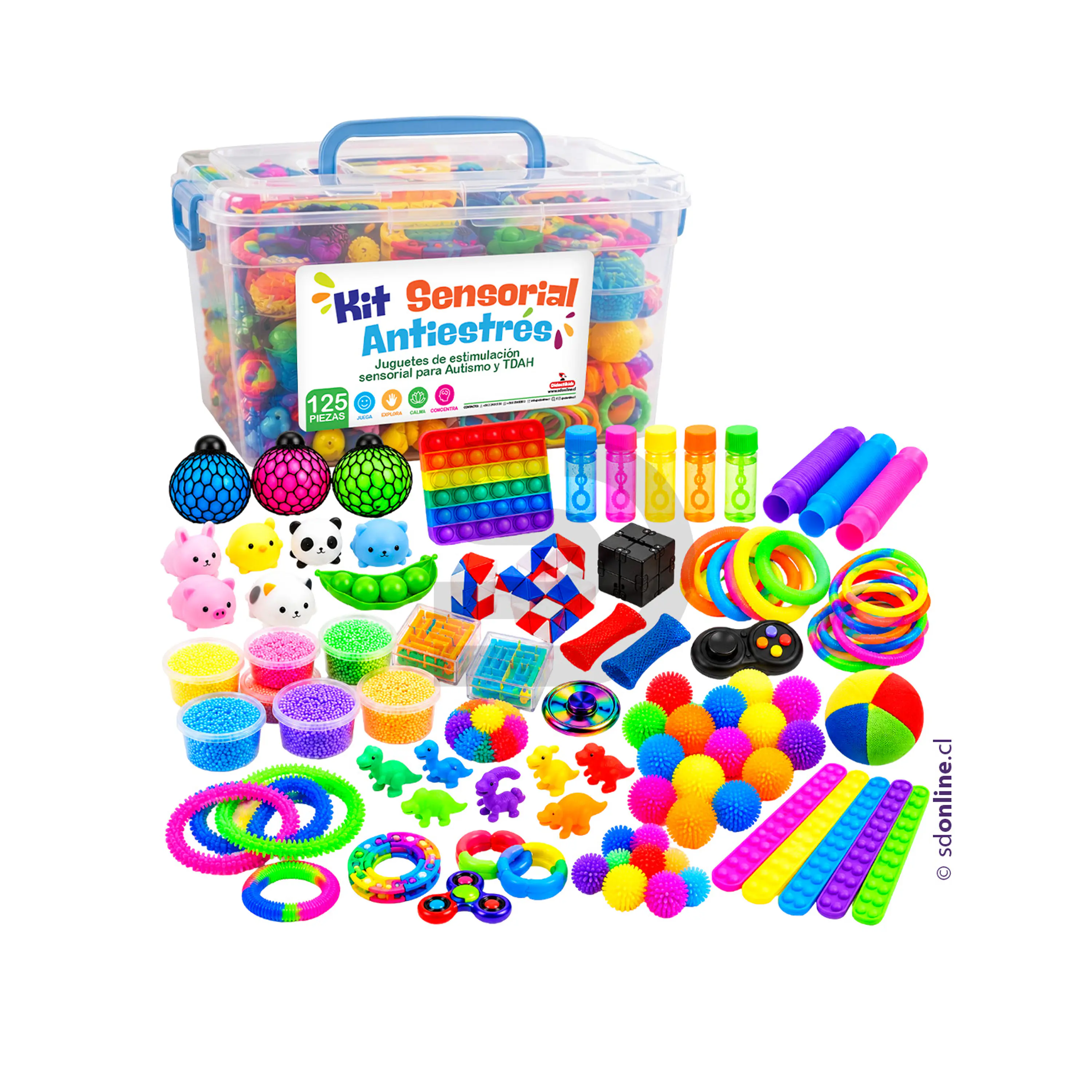 Kit 125 juguetes de estimulación sensorial para autismo y TDAH 2