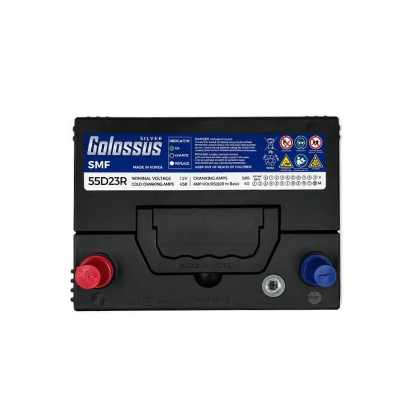 Bateria 60amp cca 450 positivo izquierdo colossus 2