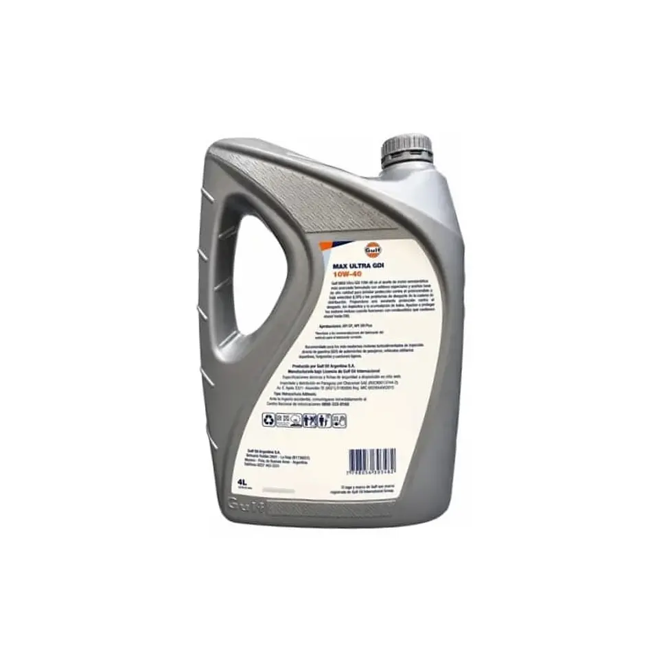 Aceite 10w40 gulf max ultra gdi sp bencina 4l semi-sintetico 2