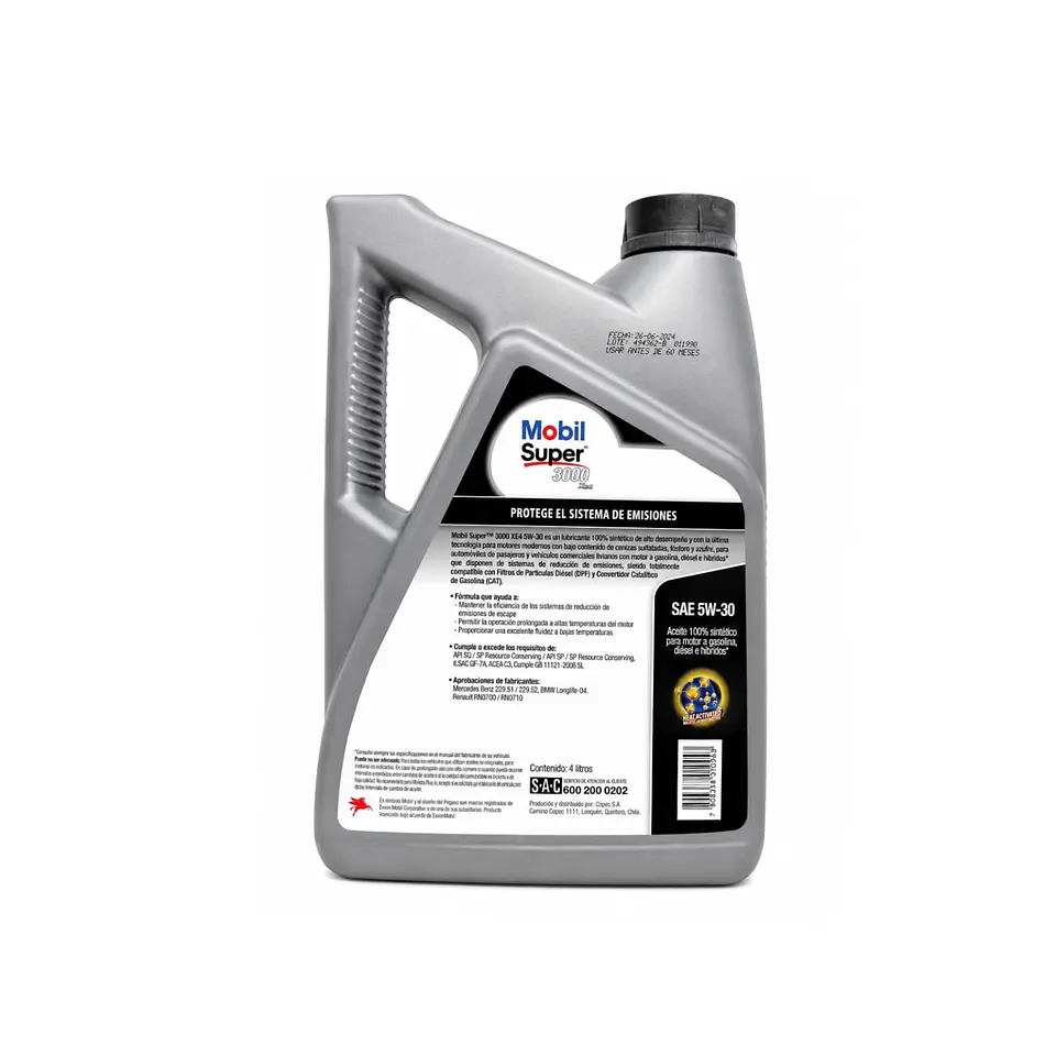 Aceite 5W30 MOBIL SUPER 3000  4 LT 2