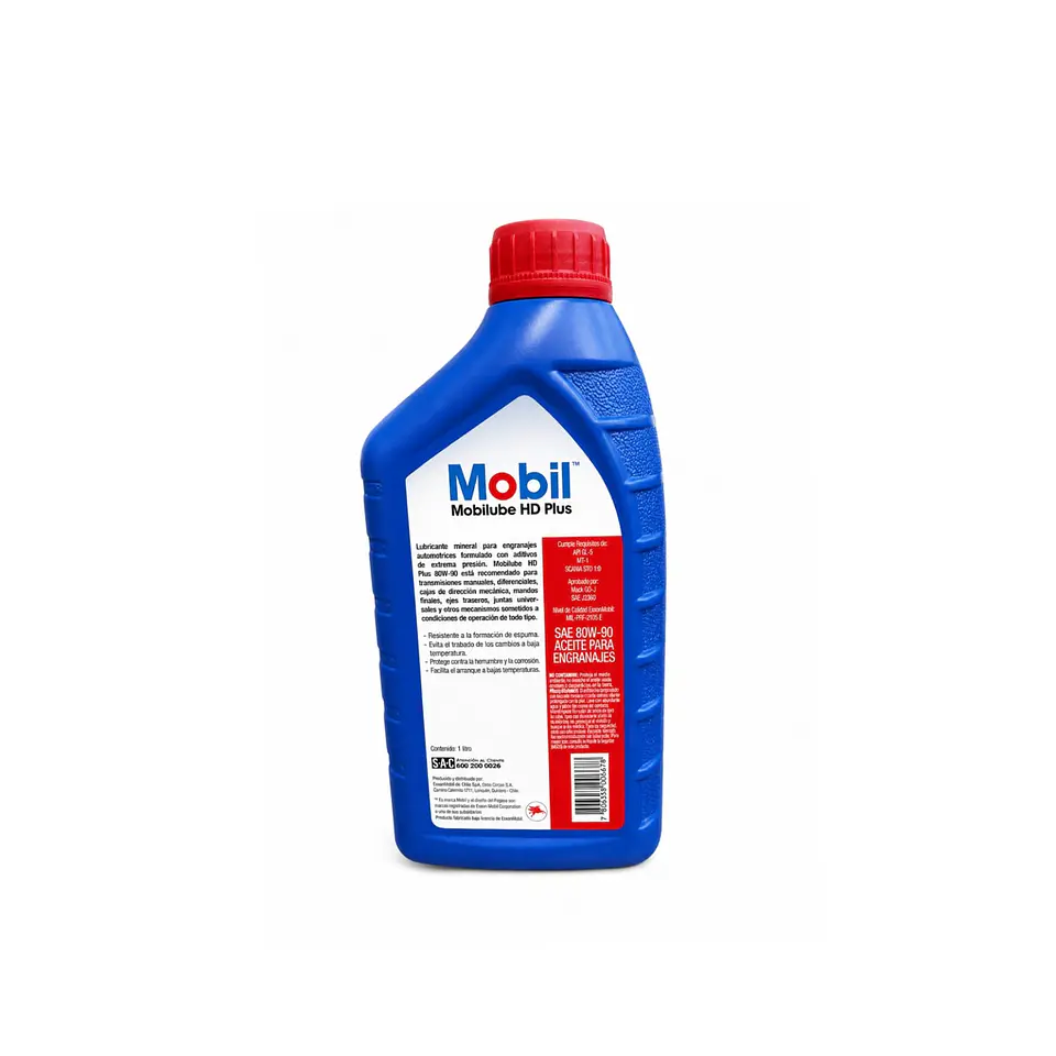 Aceite 80W-90 mobilube hd plus 1 litro 2