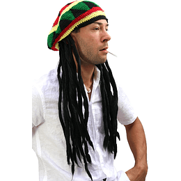 Gorro de malha com Dreadlocks, pelos Rasta Bob Marley, Rastafari