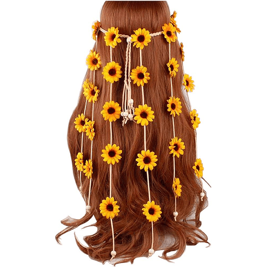 Sunflower headband, hippie headband, floral wreath, sunflowe