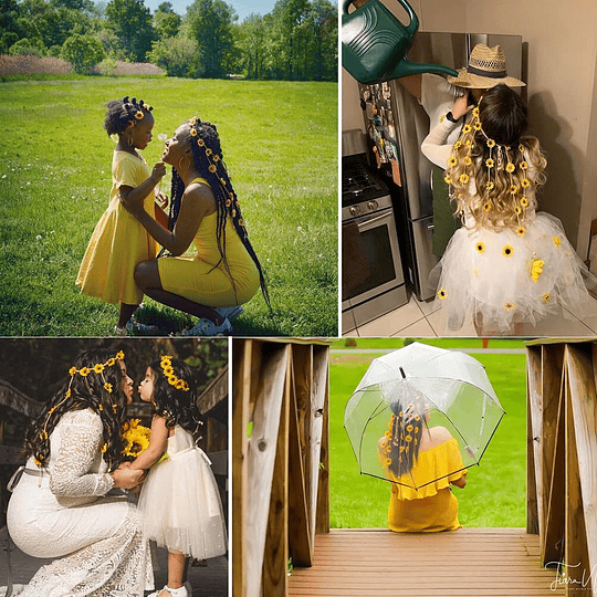 Diadema de girasol, diadema hippie, corona floral, girasoles, cuentas de flores, tocado para el cabello, tocado, tocado, accesorios para el cabello, decoración de fiestas, disfraces...