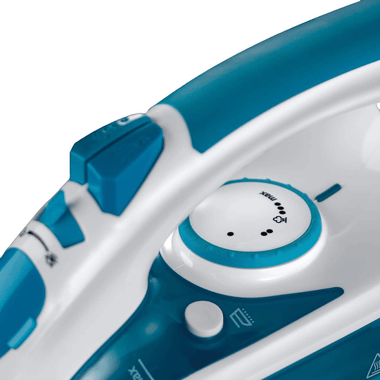 Ferro de roupa Steam Glide Professional, 2600 W, sola de cerâmica, golpe de vapor 210 g, função de limpeza automática, branco e azul