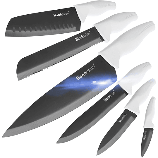 Juego de cuchillos de cocina, cuchillos de cocina de chef profesional, juego de cuchillos de cocina de acero inoxidable