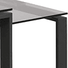 Conjunto de mesa de centro, tapa de cristal ahumado y base de metal negro