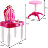 Centro de beleza mesa lamurosa infantil toucador de maquilhagem com espelho, banco e acessórios incluídos luzes e sons