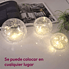 Cristales para mesas, set de 3 bolas de cristal 8, 10, 12 cm, centros de mesa, luces decorativas para dormitorios, lámparas inalámbricas, luces LED a batería