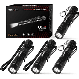 Mini linterna LED de aluminio Linterna pequeña 100 lúmenes con clip de llavero a prueba de agua Adecuado para baterías AAA Camping Caza Pesca Emergencia