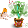 Brinquedo cactus de peluche com movimento eletrónico e luzes e 120 músicas. Brinquedo de peluche que dança e repita a sua voz. Pelúcia decorativa com canções