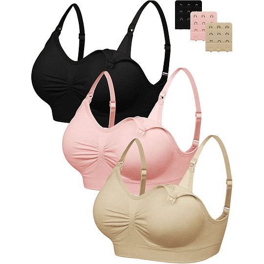 Sutiã de maternidade sutiã de amamentação sem aros 1/2/3 conjunto de lingerie maternidade para mãe pós-parto com extensores de espartilhos