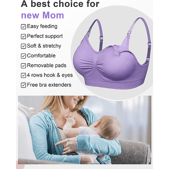 Sutiã de maternidade sutiã de amamentação sem aros 1/2/3 conjunto de lingerie maternidade para mãe pós-parto com extensores de espartilhos