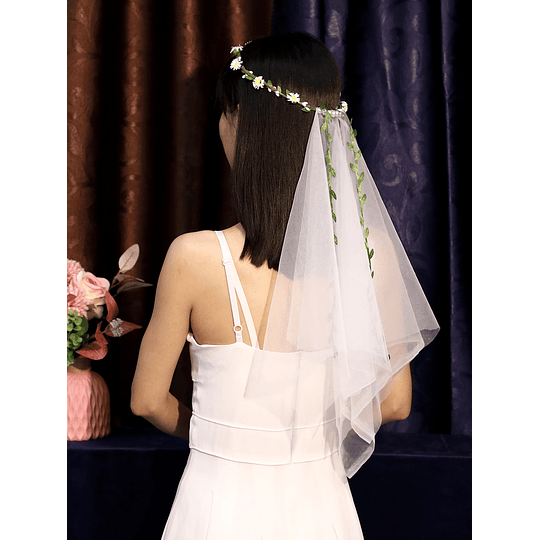 Véu de noiva Flor & Decoração de Pérola Falso