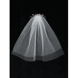 Véu de noiva Pérola falsa &amp; Decoração de flores