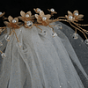 Véu de noiva Pérola falsa & Decoração de flores