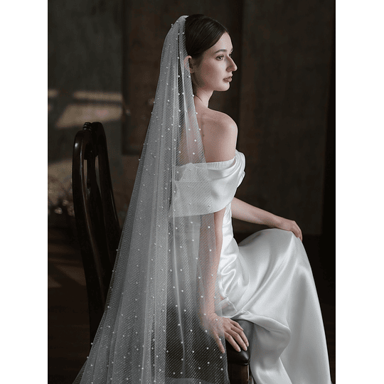 Véu de noiva Lantejoula & Decoração de Pérola Falso