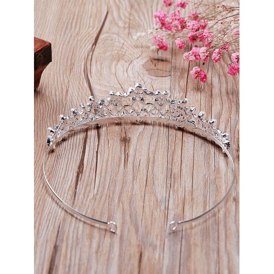 Diadema Decoración con pedrería y perlas artificiales Diseño Corona de Novia