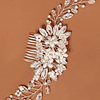 Alfinete de cabelo de noiva com decoração de pérolas e strass falso