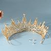 Diadema de novia con diseño de corona de pedrería