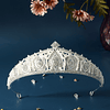 Diadema de novia con diseño de corona de pedrería