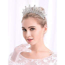 Accesorio para el cabello de corona de diamantes de imitación de decoración