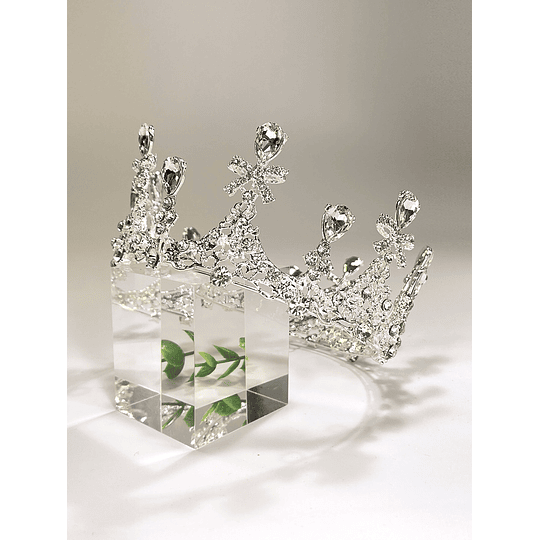 Corona de dibujo de diamantes de imitación para sombrero de novia
