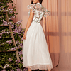 Vestidos de novia de glamour floral con cremallera transparente bordado en contraste de malla