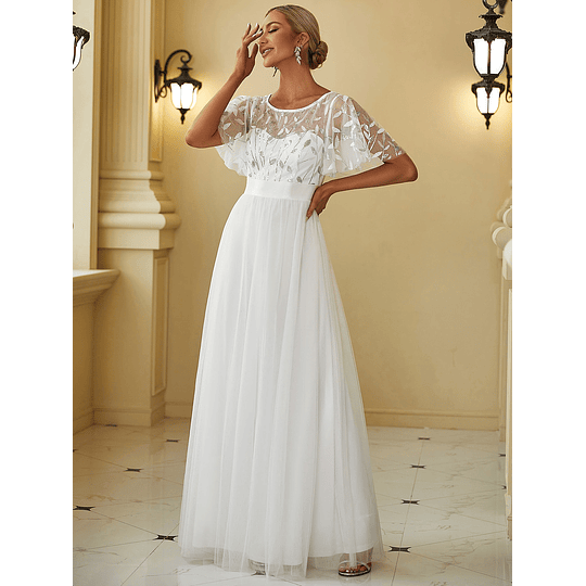 Branco Zíper Simples Glamour Vestido