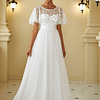 Vestido de glamour simple con cremallera blanca