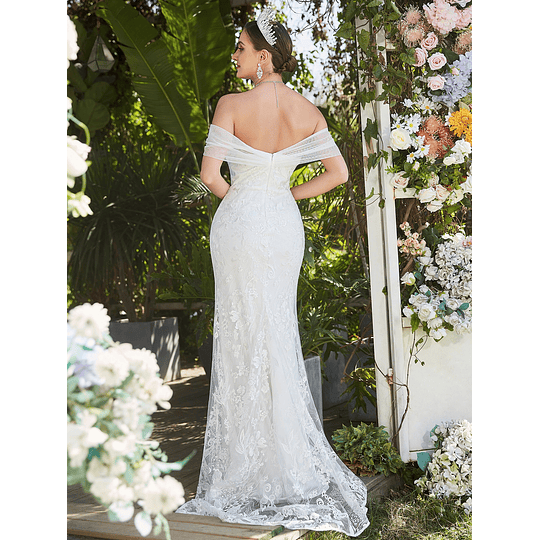 Tubo Zíper Simples Glamour Vestidos de casamento