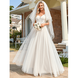 Apliques Zíper Simples Glamour Vestidos de casamento