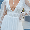 Vestidos de novia de glamour simple con cremallera transparente sin espalda