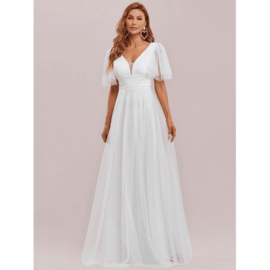 Plissado Zíper Simples Glamour Vestidos de casamento