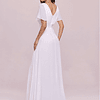 Vestido de novia elegante tubo corpiño cinta cintura gasa