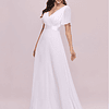 Vestido de novia elegante tubo corpiño cinta cintura gasa