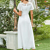 Laço Contraste Zíper Simples elegante Vestido
