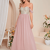 Lantejoula Contraste Zíper Simples Glamour Vestidos de madrinha de casamento