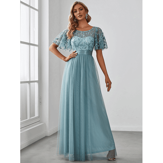 Damasco Zíper Simples Glamour Vestido