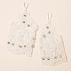 Luvas de noiva com strass e decoração de flores de pérolas artificiais