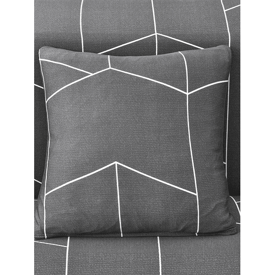 Capa elástica para sofá com padrão geométrico e capa de almofada de 1 peça