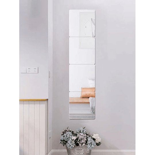 1 peça adesivo de parede de espelho quadrado
