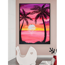 Sunset Print DIY Diamond Pintura sem moldura