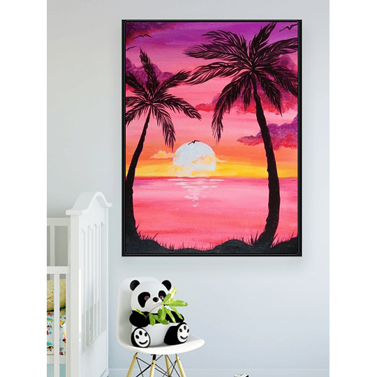 Sunset Print DIY Diamond Pintura sem moldura