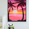 Sunset Print DIY Diamond Pintura sem moldura